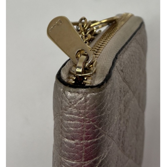 Christian Dior Lady Dior Leather Cannage Quilted Zip-Around Wallet w/ Logo Charm - Picture 6 of 8